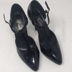 Pleaser Vanity 415 Black Patent Leather Heels- 6.5